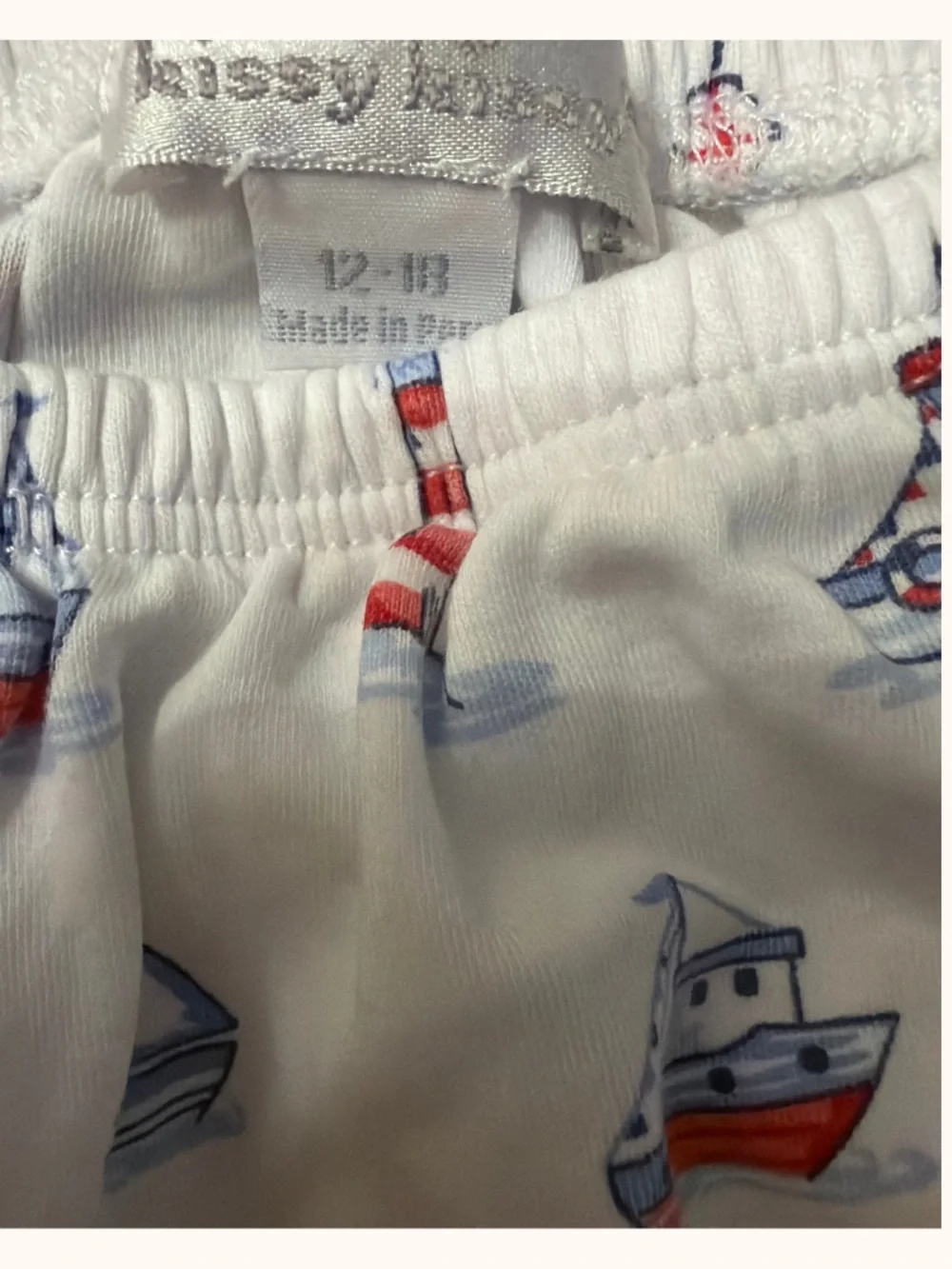 Kissy Kissy White Nautical Print Sleeveless Romper with Bloomers